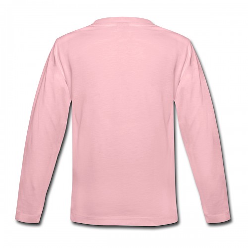 Kinder Premium Langarmshirt Hinten in der Farbe Hellrosa bedrucken lassen