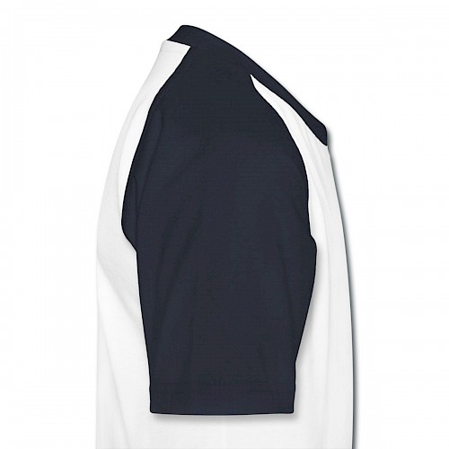 Kinder Baseball T-Shirt Rechts in der Farbe Weiß/Navy bedrucken lassen