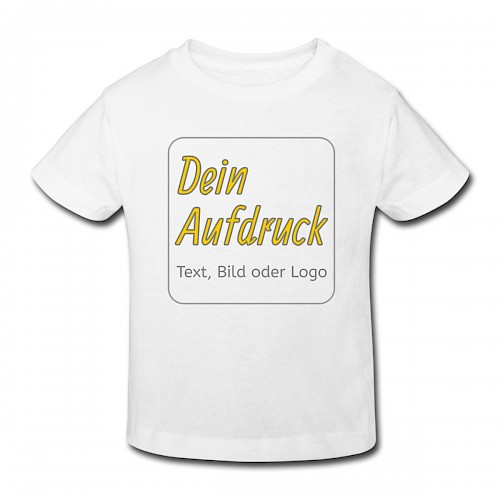 Kinder Bio-T-Shirt Weiß mit Text, Bild oder Logo bedrucken lassen