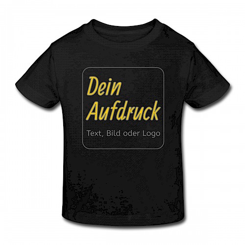Kinder Bio-T-Shirt Schwarz mit Text, Bild oder Logo bedrucken lassen
