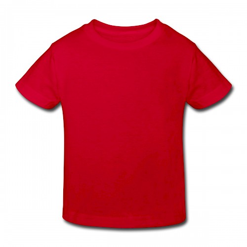 Kinder Bio-T-Shirt Vorne in der Farbe Rot bedrucken lassen