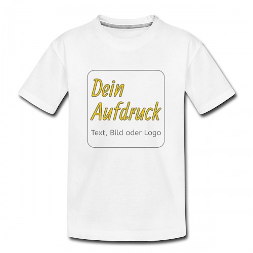 Teenager Premium Bio T-Shirt Weiß mit Text, Bild oder Logo bedrucken lassen