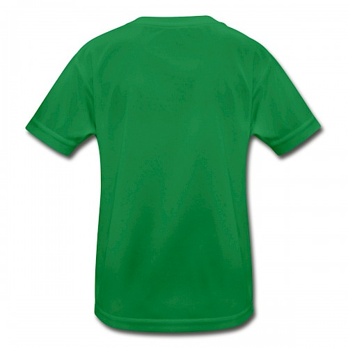 Kinder Funktions-T-Shirt Hinten in der Farbe Kelly Green bedrucken lassen