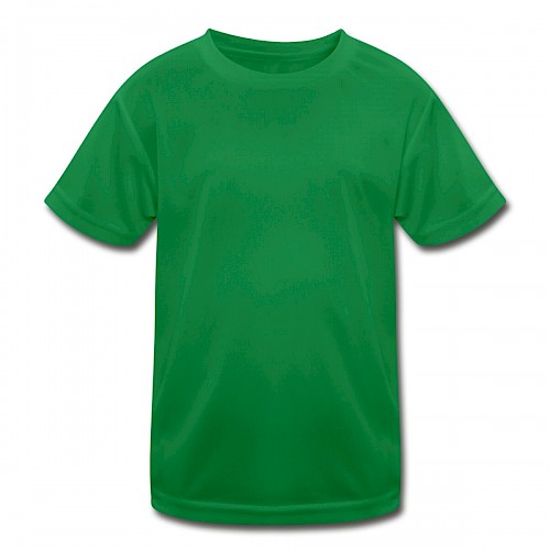 Kinder Funktions-T-Shirt Vorne in der Farbe Kelly Green bedrucken lassen