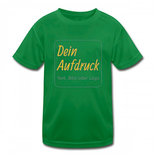 Kinder Funktions-T-Shirt Kelly Green mit Text, Bild oder Logo bedrucken lassen