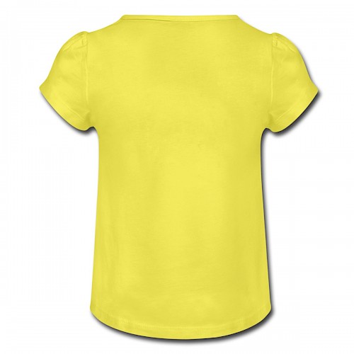 Mädchen-T-Shirt mit Raffungen Hinten in der Farbe Gelb bedrucken lassen