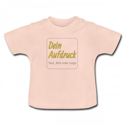 Baby T-Shirt Kristallrosa mit Text, Bild oder Logo bedrucken lassen