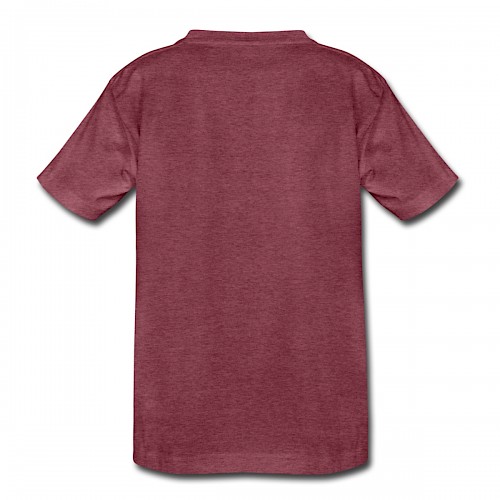 Teenager Premium T-Shirt Hinten in der Farbe Bordeauxrot meliert bedrucken lassen