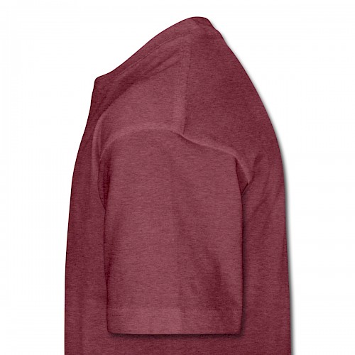 Teenager Premium T-Shirt Links in der Farbe Bordeauxrot meliert bedrucken lassen
