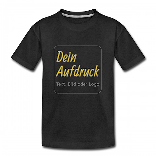 Teenager Premium T-Shirt Schwarz mit Text, Bild oder Logo bedrucken lassen