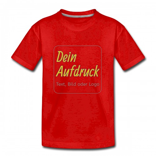 Teenager Premium T-Shirt Rot mit Text, Bild oder Logo bedrucken lassen