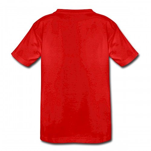 Teenager Premium T-Shirt Hinten in der Farbe Rot bedrucken lassen