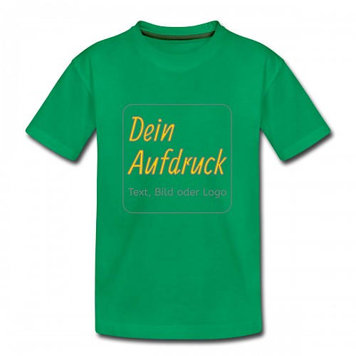 Teenager Premium T-Shirt Kelly Green mit Text, Bild oder Logo bedrucken lassen