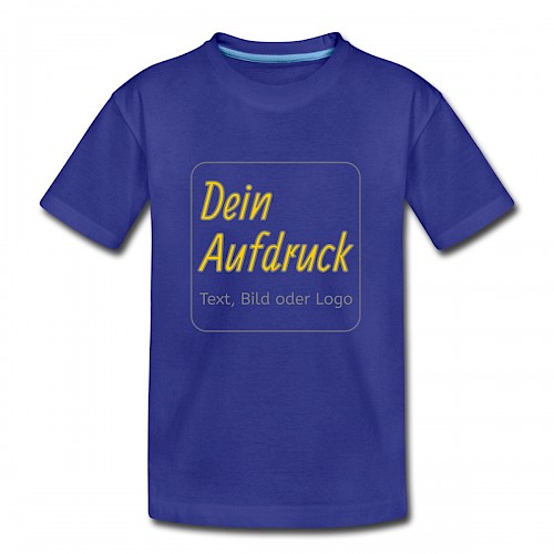 Teenager Premium T-Shirt Königsblau mit Text, Bild oder Logo bedrucken lassen