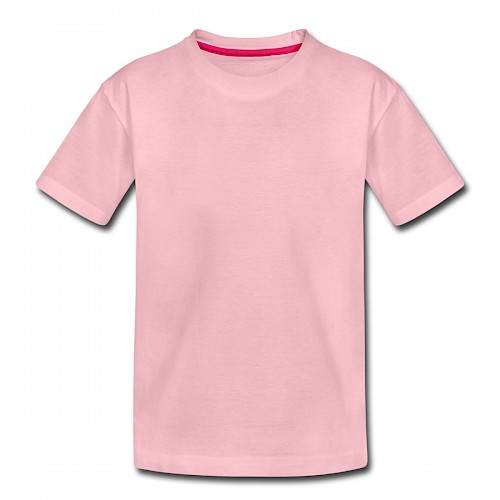 Kinder Premium T-Shirt Vorne in der Farbe Hellrosa bedrucken lassen