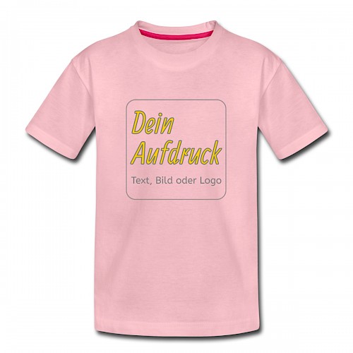 Kinder Premium T-Shirt Hellrosa mit Text, Bild oder Logo bedrucken lassen