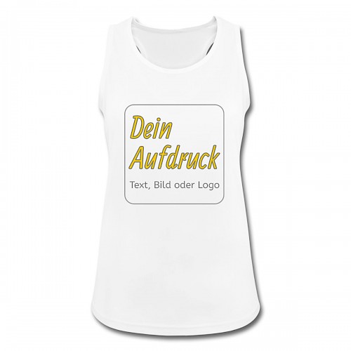 Frauen Tank Top atmungsaktiv Weiß mit Text, Bild oder Logo bedrucken lassen