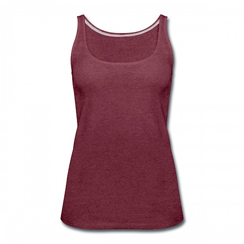 Frauen Premium Tank Top Vorne in der Farbe Bordeauxrot meliert bedrucken lassen