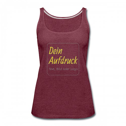 Frauen Premium Tank Top Bordeauxrot meliert mit Text, Bild oder Logo bedrucken lassen