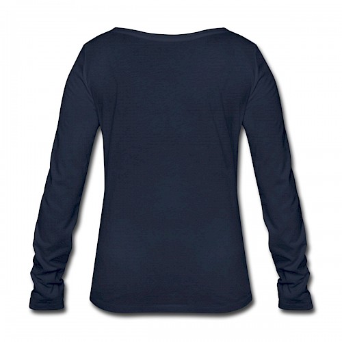Frauen Bio-Langarmshirt von Stanley & Stella Hinten in der Farbe Navy bedrucken lassen