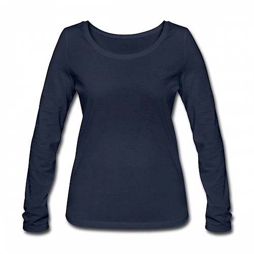 Frauen Bio-Langarmshirt von Stanley & Stella Vorne in der Farbe Navy bedrucken lassen