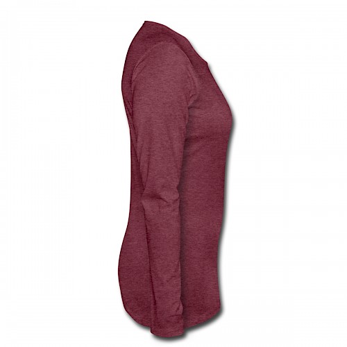 Frauen Premium Langarmshirt Rechts in der Farbe Bordeauxrot meliert bedrucken lassen