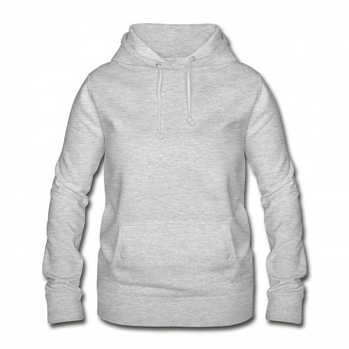 Frauen Hoodie Vorne in der Farbe Hellgrau meliert bedrucken lassen