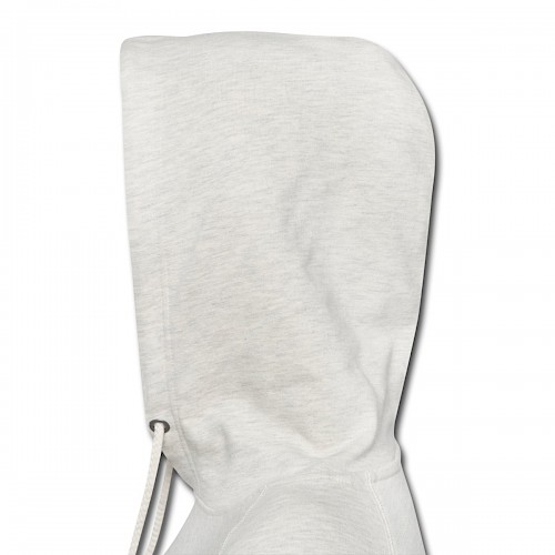 Frauen Cropped Hoodie Kapuze links in der Farbe Beige meliert bedrucken lassen