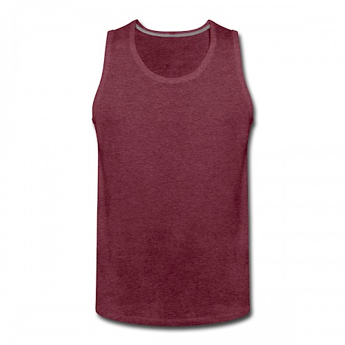 Männer Premium Tank Top Vorne in der Farbe Bordeauxrot meliert bedrucken lassen