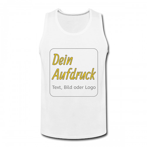 Männer Premium Tank Top Weiß mit Text, Bild oder Logo bedrucken lassen