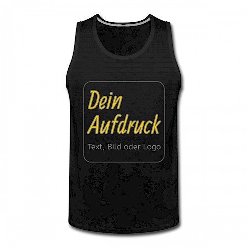 Männer Premium Tank Top Schwarz mit Text, Bild oder Logo bedrucken lassen
