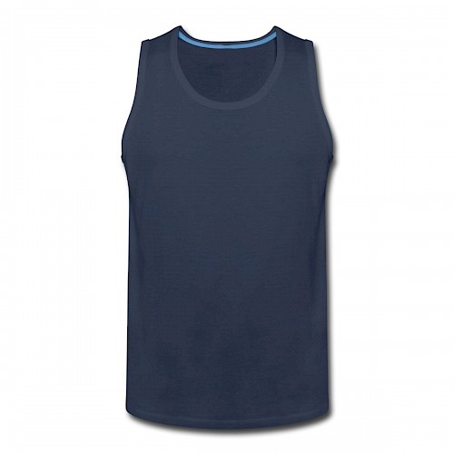 Männer Premium Tank Top Vorne in der Farbe Navy bedrucken lassen