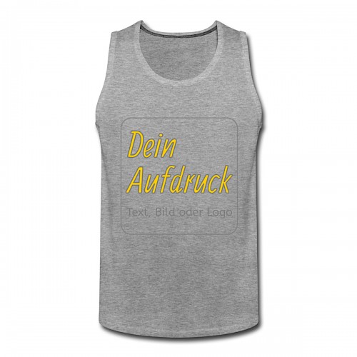 Männer Premium Tank Top Grau meliert mit Text, Bild oder Logo bedrucken lassen