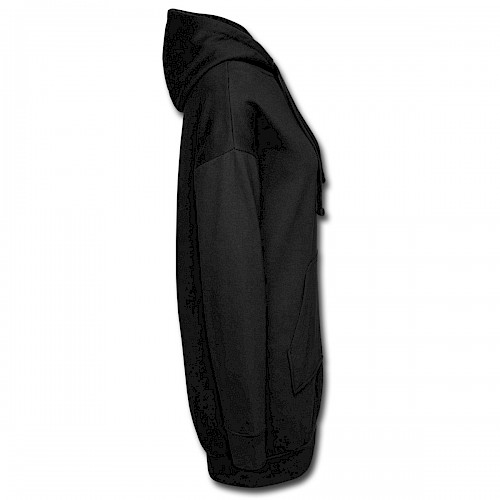 Hoodie-Kleid Rechts in der Farbe Schwarz bedrucken lassen