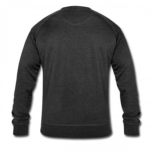 Männer Bio-Sweatshirt Hinten in der Farbe Dunkelgrau meliert bedrucken lassen