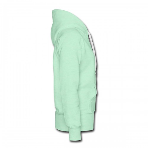 Frauen Premium Hoodie Rechts in der Farbe helles Mintgrün bedrucken lassen