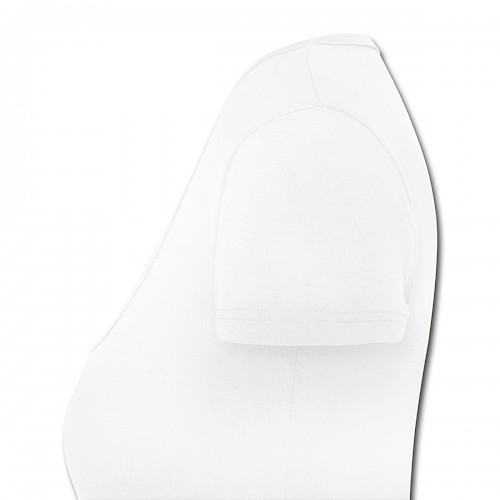 Frauen T-Shirt mit U-Ausschnitt Links in der Farbe Weiß bedrucken lassen