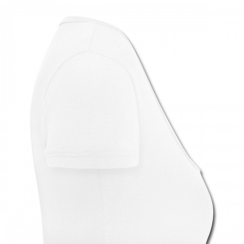 Frauen T-Shirt mit U-Ausschnitt Rechts in der Farbe Weiß bedrucken lassen