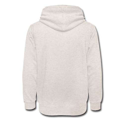 Unisex Schalkragen Hoodie Hinten in der Farbe Beige meliert bedrucken lassen