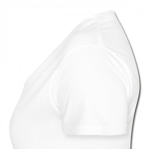 Klassisches Frauen-T-Shirt mit V-Ausschnitt Links in der Farbe Weiß bedrucken lassen