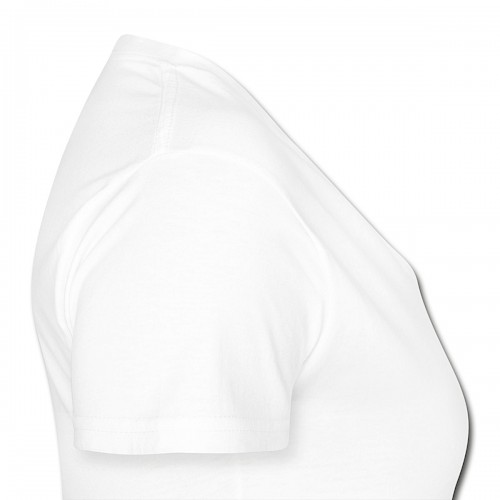 Klassisches Frauen-T-Shirt mit V-Ausschnitt Rechts in der Farbe Weiß bedrucken lassen