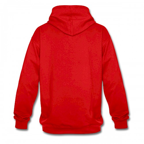 Kontrast-Hoodie Hinten in der Farbe Rot/Weiß bedrucken lassen