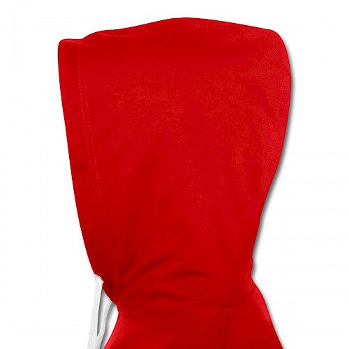 Kontrast-Hoodie Kapuze links in der Farbe Rot/Weiß bedrucken lassen