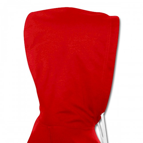 Kontrast-Hoodie Kapuze rechts in der Farbe Rot/Weiß bedrucken lassen