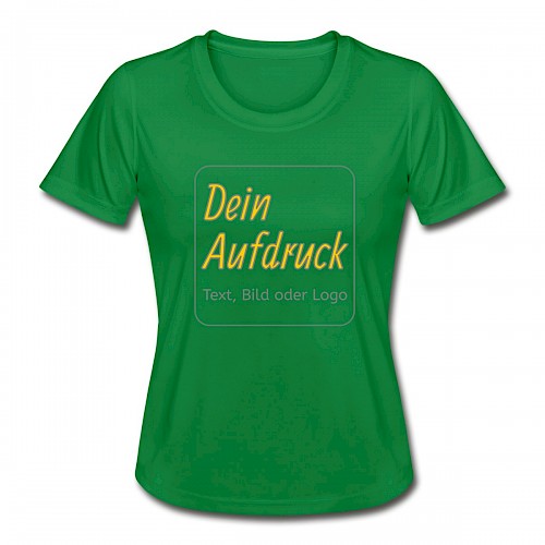 Frauen Funktions-T-Shirt Kelly Green mit Text, Bild oder Logo bedrucken lassen