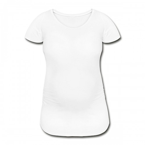 Frauen Schwangerschafts-T-Shirt Vorne in der Farbe Weiß bedrucken lassen