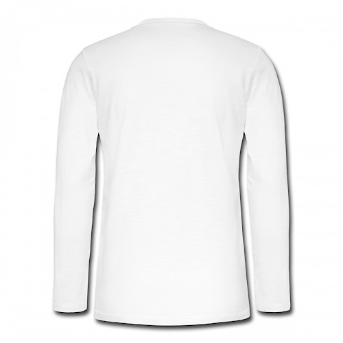 Henley Langarmshirt Hinten in der Farbe Weiß bedrucken lassen