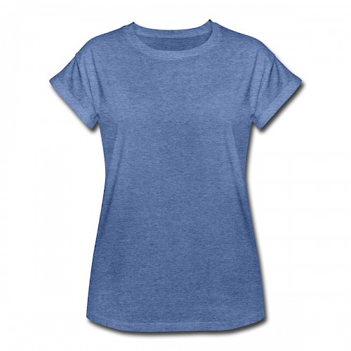 Frauen Oversize T-Shirt Vorne in der Farbe Denim meliert bedrucken lassen