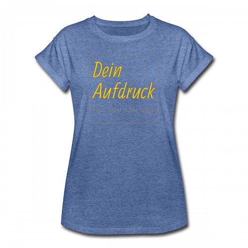 Frauen Oversize T-Shirt Denim meliert mit Text, Bild oder Logo bedrucken lassen