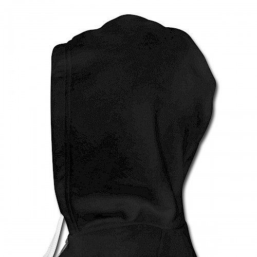 Unisex Kapuzenjacke von Bella + Canvas Kapuze links in der Farbe Schwarz bedrucken lassen